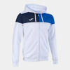 Bluza JOMA CREW V z kapturem i zamkiem biało-granatowo-niebieska 103087.207