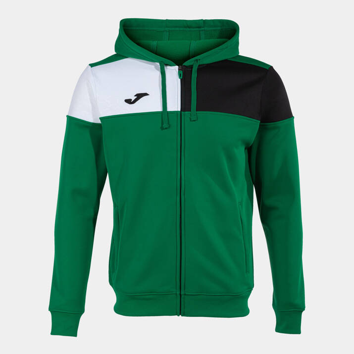 Bluza JOMA CREW V z kapturem i zamkiem zielono-biało-czarna 103087.451