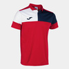 Koszulka polo JOMA CREW V czerwono-biało-granatowa 103208.603