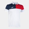 Koszulka polo JOMA CREW V biało-granatowo-czerwona 103208.206