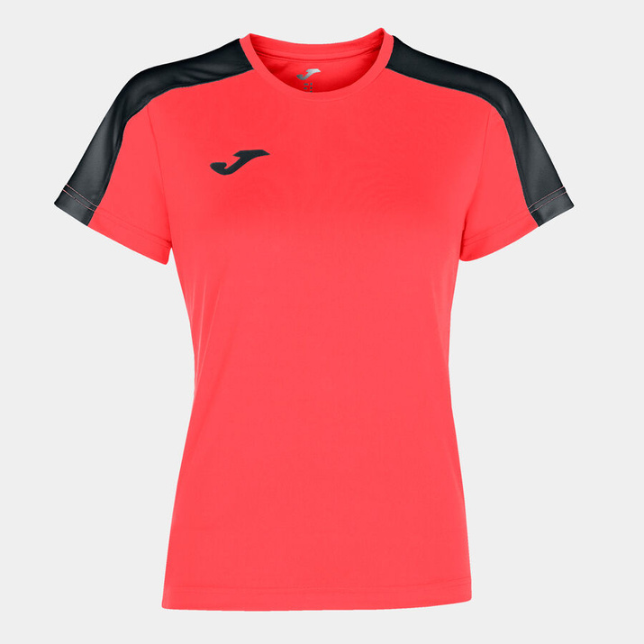 Koszulka damska JOMA Academy III  fluorescencyjny koralowy czarny 901141.041