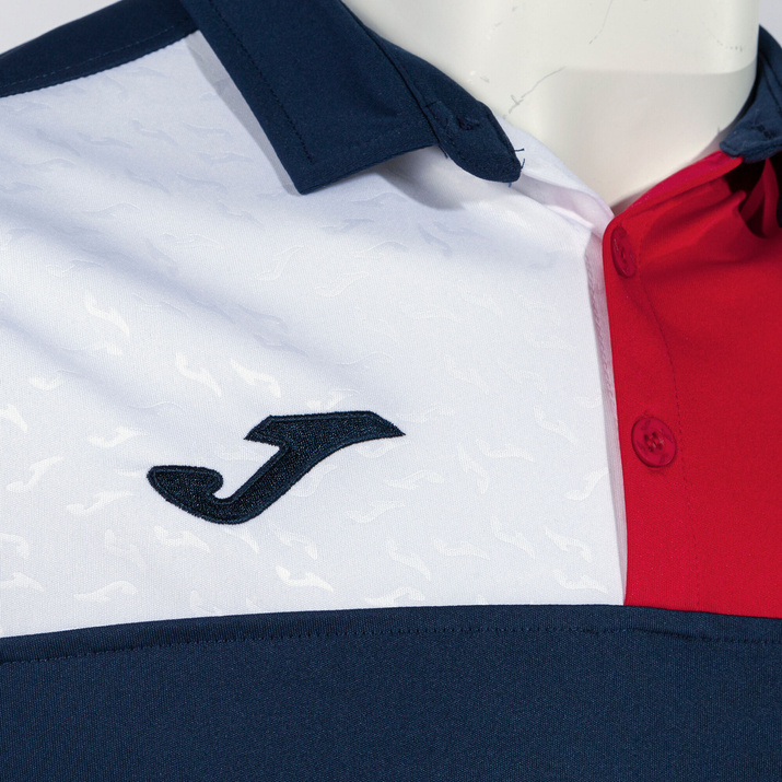 Koszulka polo JOMA CREW V granatowo-biało-czerwona 103208.336