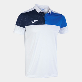 Koszulka polo JOMA CREW V biało-granatowo-niebieska 103208.207