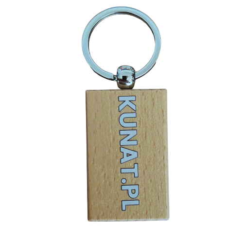 Brelok drewniany z logo