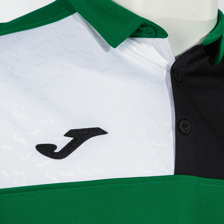 Koszulka polo JOMA CREW V zielono-biało-czarna 103208.451