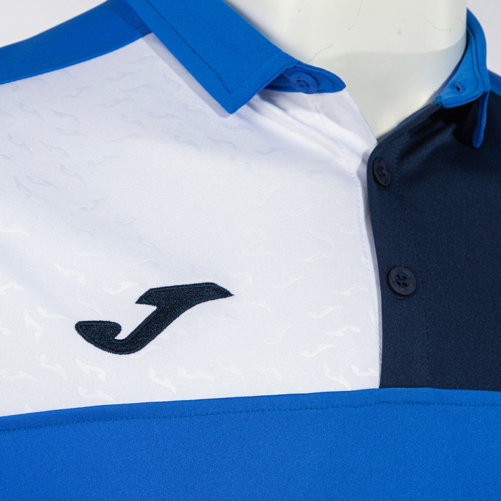 Koszulka polo JOMA CREW V niebiesko-biało-granatowa 103208.703