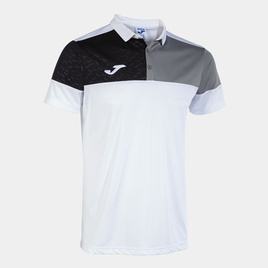 Koszulka polo JOMA CREW V biało-czarno-szara 103208.211